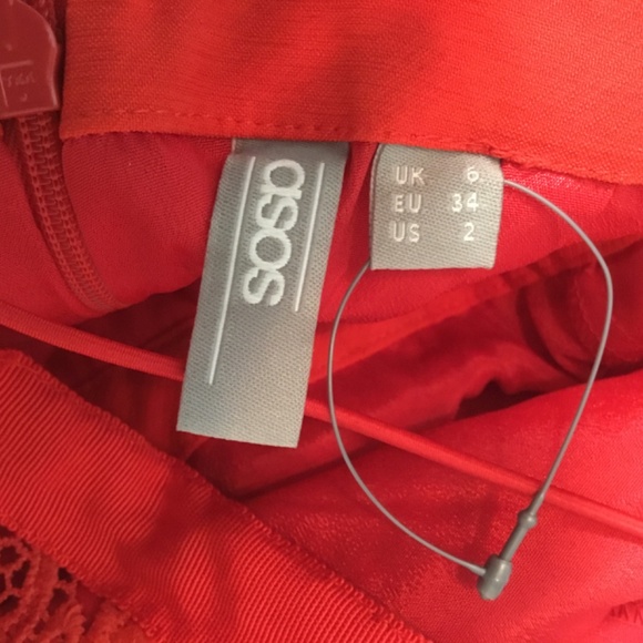 ASOS red romper, backless, size 2, UK 6. - Picture 7 of 7